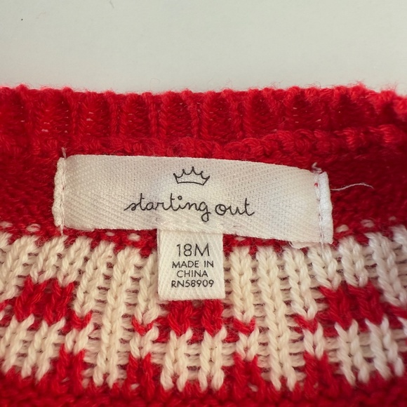 NWT Baby Girl Christmas Cardigan Snowflakes and Holly Leaves - Picture 6 of 8